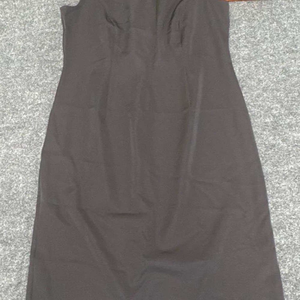 Maya Brooke Gray dress with beaded collar. Size 14.